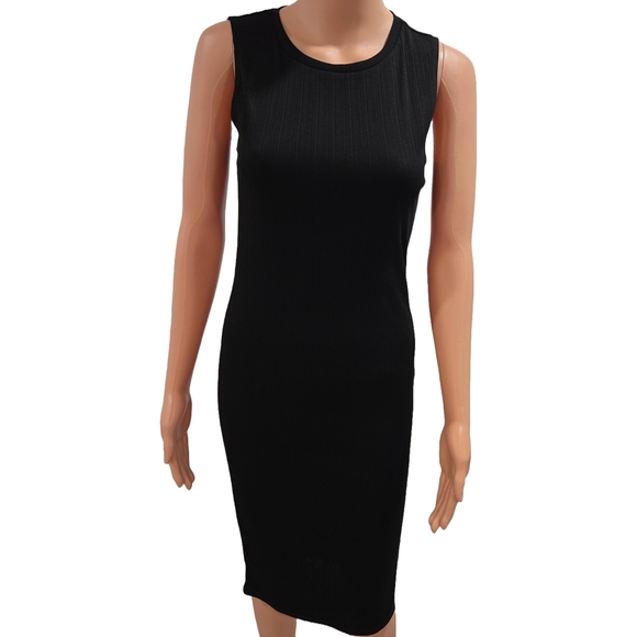 Forever 21 Black Sheath Midi Dress - Picture 1 of 6